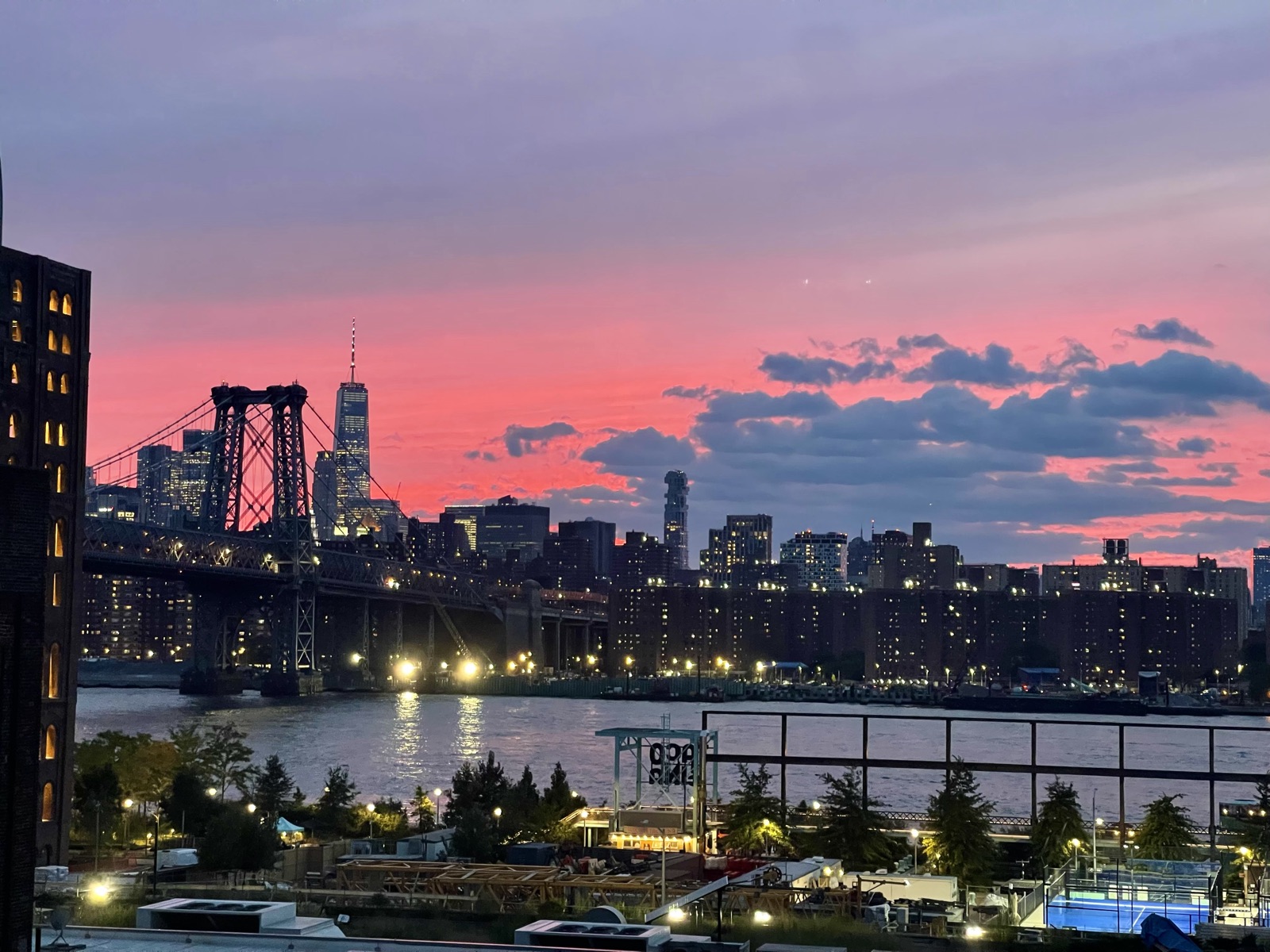 pink hour · williamsburg bridge